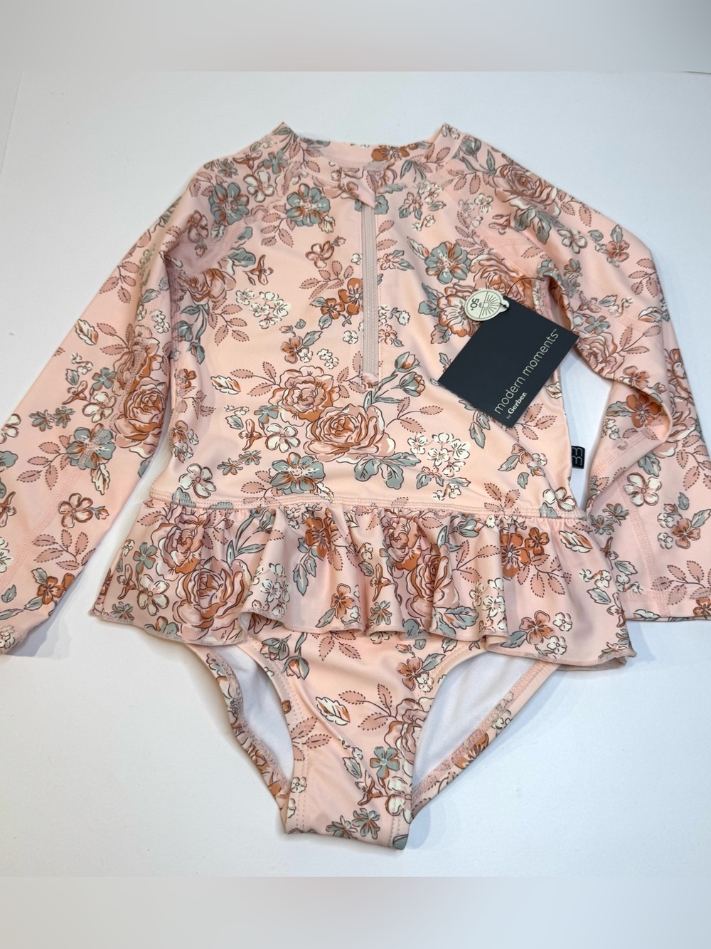 NEW Modern Moments girls floral long sleeve one piece swimsuit size 4T